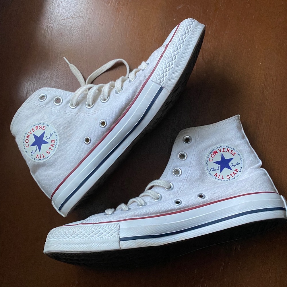 White Converse High Tops